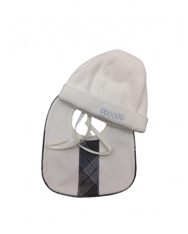 Coordinato bavetta con cappello in ciniglia