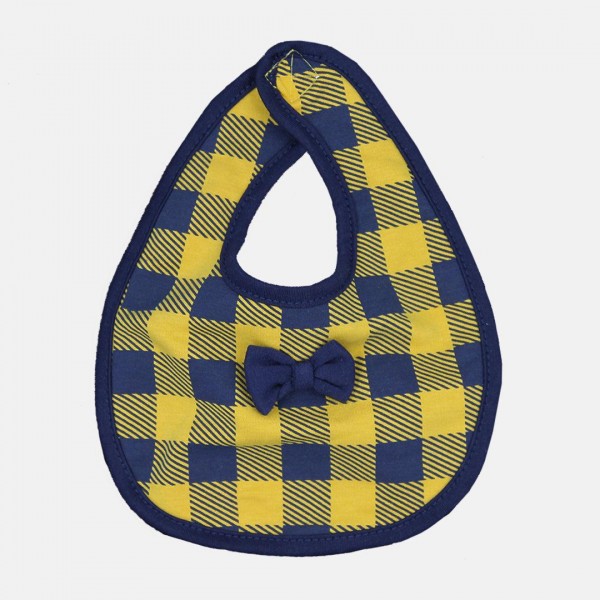 Bavetta Neonato Liena College A Quadri Senape Con Papillon, Luglio