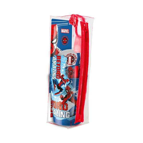 SPIDERMAN POCHETTE BICCHIERE SPAZZOLINO DENTIFRICIO.